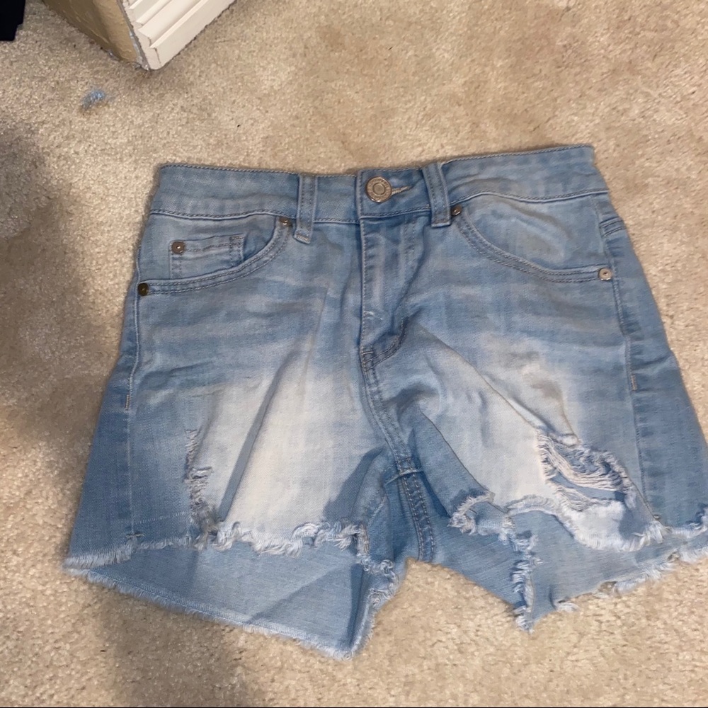 Ripped jean shorts